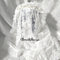 <08045>Rose Bride's Headpiece Veil down white