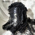 <08046>Rose Bride's Headpiece Veil down black