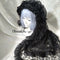 <08047>Rose Bride's Headpiece Veil Up Black