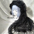 <08047>Rose Bride's Headpiece Veil Up Black