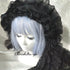 <08047>Rose Bride's Headpiece Veil Up Black