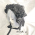 <08049>Rose headpiece (3-way design) black x gray