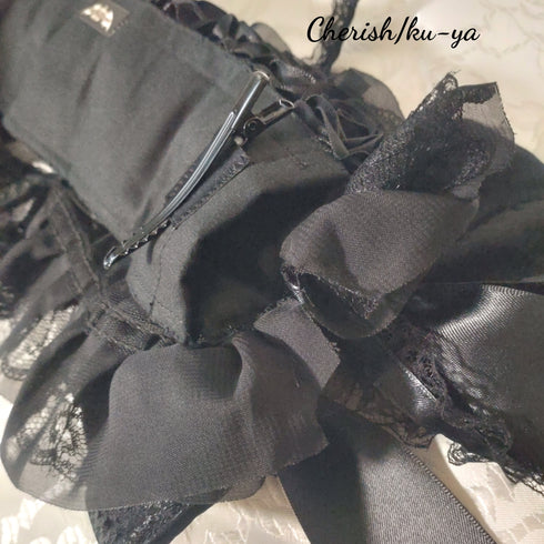 <08051>Rose headpiece (3-way design)black
