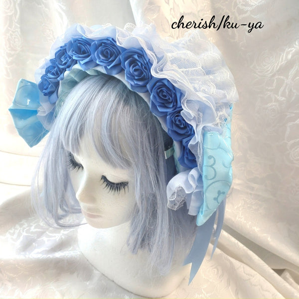 <08053>Rose headpiece (2-way design)Wisteria Blue
