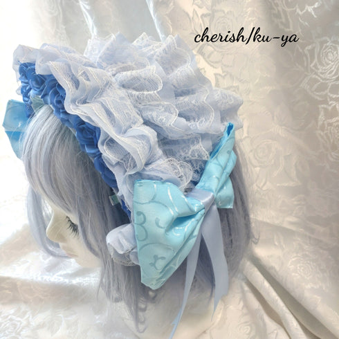 <08053>Rose headpiece (2-way design)Wisteria Blue