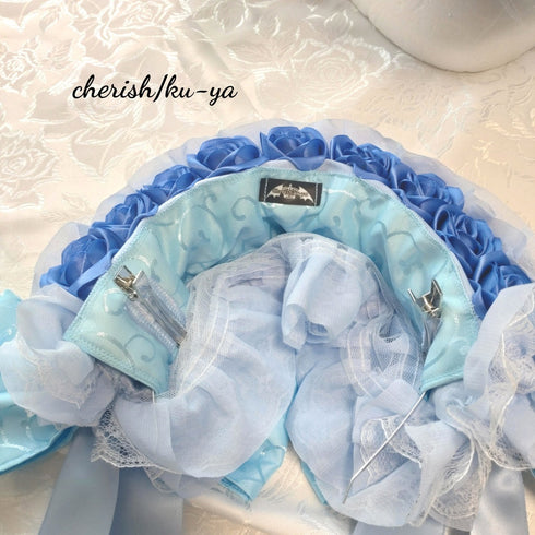 <08053>Rose headpiece (2-way design)Wisteria Blue