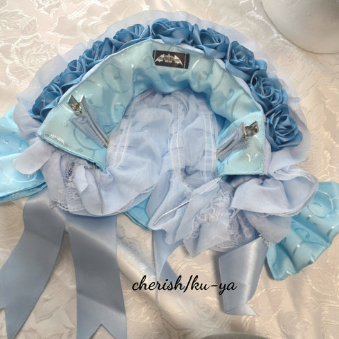 <08054>Rose headpiece (2-way design)Saxe blue