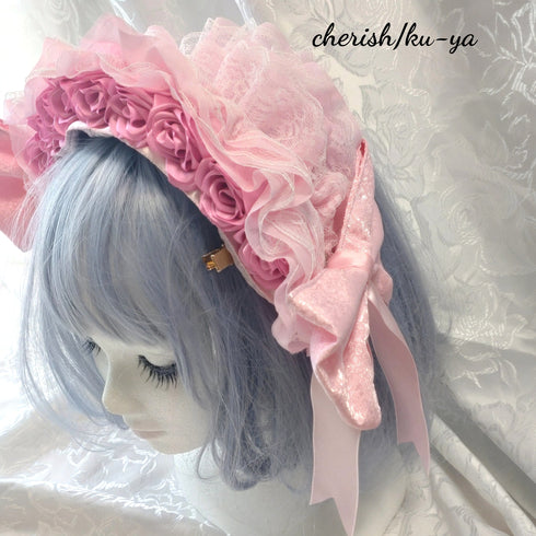 <08056>Rose headpiece (2-way design)Pieny Pink