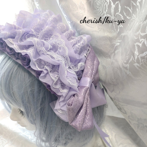 <08059>Rose headpiece (2-way design)Mauve Purple