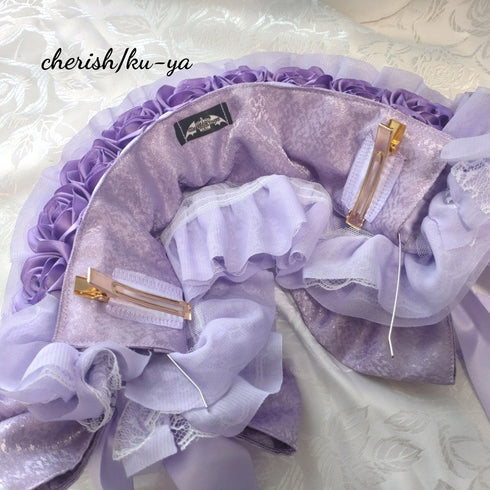<08059>Rose headpiece (2-way design)Mauve Purple