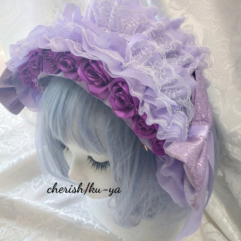 <08060>Rose headpiece (2-way design)Iris Purple