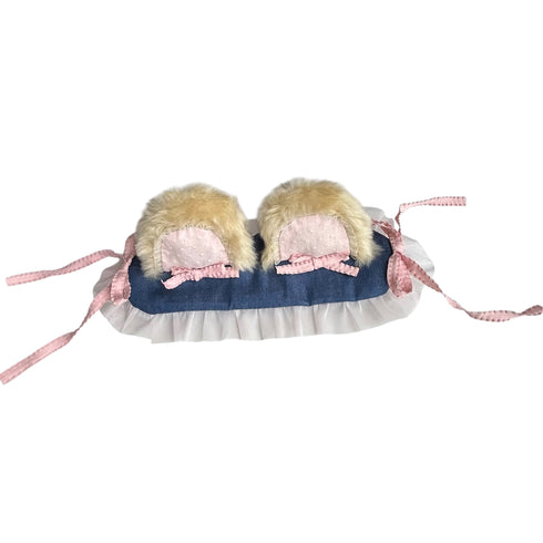 <09003>デニムのくま耳ヘッドドレス ベージュ