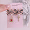 <09012>Padlock and heart key Earrings(Plaid ribbon)