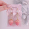 <09017>Rabbit Earrings Pink Strawberry