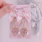 <09019>Rabbit Earrings ClearPink Strawberry