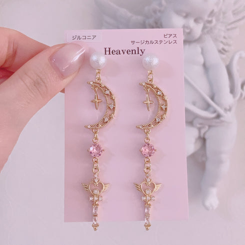 <09021>Magical Girl Earrings Heart