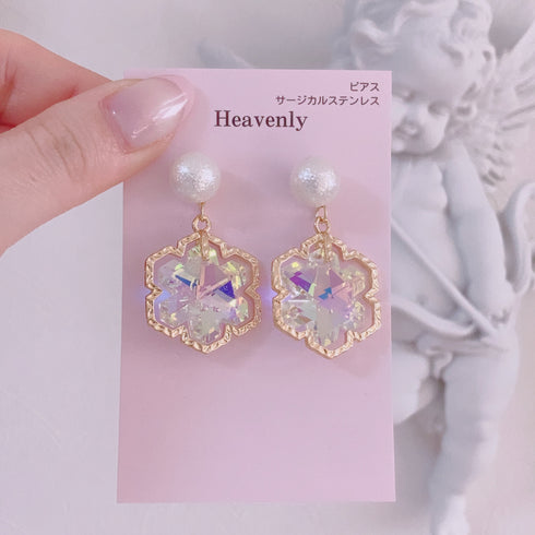 <09026>snowflake Earrings
