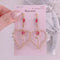 <09029>A rose in a heart Earrings