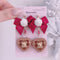 <09031>Whipped Cream Earrings(Red ribbon)