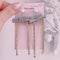 <09038>Velvet Ribbon Earrings Gray