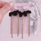 <09041>Velvet Ribbon Earrings Black