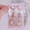 <09046>White ribbon and snowflake Earrings