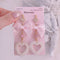 <09050>Perl Heart Earrings(Pink)