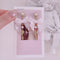 <09068>White ribbon and little heart key Clip-On Earrings