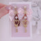 <09072>Heart key with ribbon Clip-On Earrings
