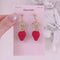 <09074>Swan Clip-On Earrings(Red strawberry)