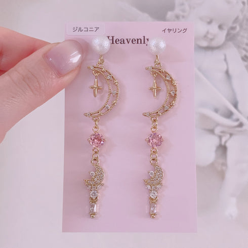 <09086>Magical Girl Clip-On Earrings(Moon)