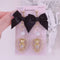 <09089>A bear inside a heart Clip-On Earrings(Black)