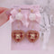<09092>Whipped Cream Clip-On Earrings(pink ribbon)