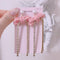 <09105>Velvet Ribbon Clip-On Earrings(pink)