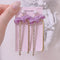 <09106>Velvet Ribbon Clip-On Earrings(purple)
