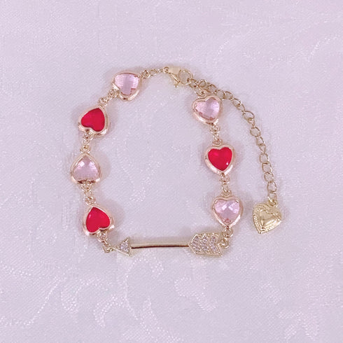 <09108>Arrow Bracelet Pink×Red