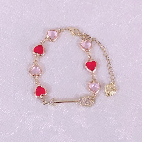 <09108>Arrow Bracelet Pink×Red