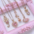 <09118>Ribbon and heart Necklace(45~50cm)