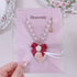 <09131>Sweet Heart Necklace Red Ribbon×White×Strawberry(56~61cm)