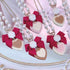 <09131>Sweet Heart Necklace Red Ribbon×White×Strawberry(56~61cm)