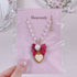 <09132>Sweet Heart Necklace Red Ribbon×Milk×White(56~61cm)