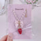 <09138> Magic Pink Bijou×Red Strawberry Necklace(55~60cm)