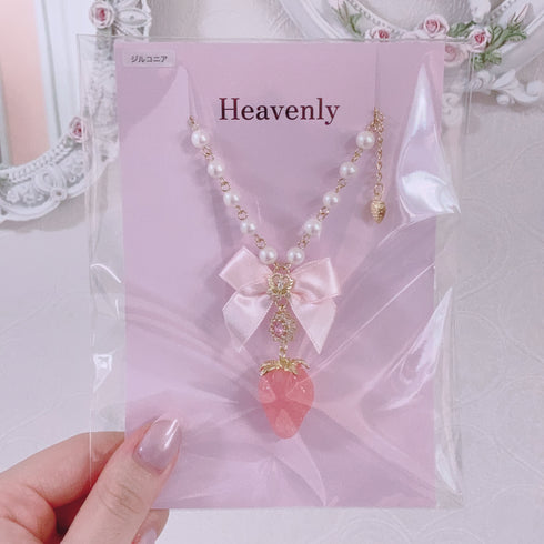 <09139> Magic Pink Bijou×Pink Strawberry Necklace(55~60cm)