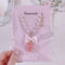 <09140>Strawberry Necklace Heart(Pink)(57~62cm)