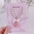 <09140>Strawberry Necklace Heart(Pink)(57~62cm)