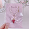 <09141>Strawberry Necklace Heart(Red)(57~62cm)