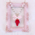 <09141>Strawberry Necklace Heart(Red)(57~62cm)