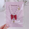 <09144>Clear Bear Necklace(Red)(57.5~62.5cm)