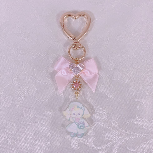 <09150>fluffy bunny collaboration Bag Charm(Yellow)