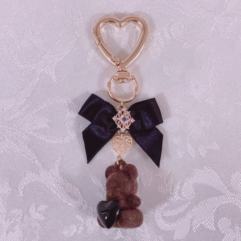 <09157>Chocolate Bear Bag Charm(Black)
